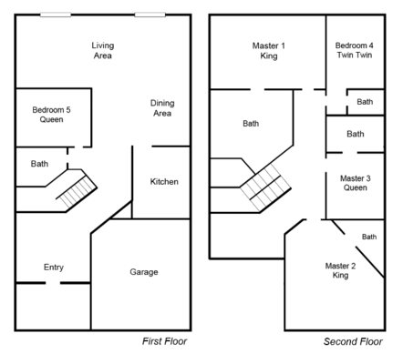 Patriots Palm Floor Plan - 1st and 2nd Floor; no guest access to garage