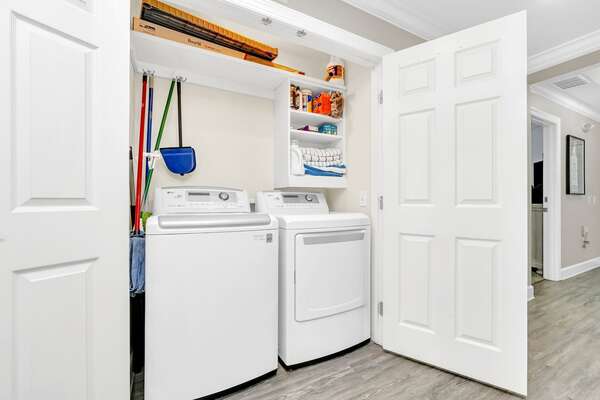 An in-unit washer and dryer for convenience!