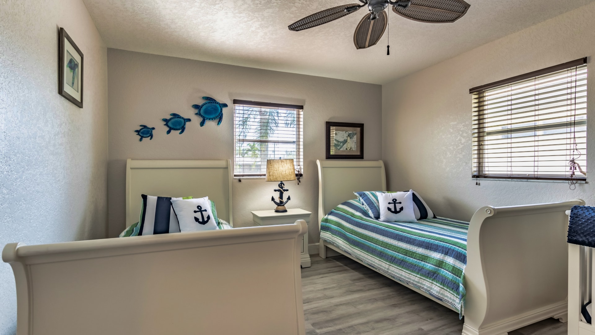 Bedroom #3 with Two twin beds and full-size crib