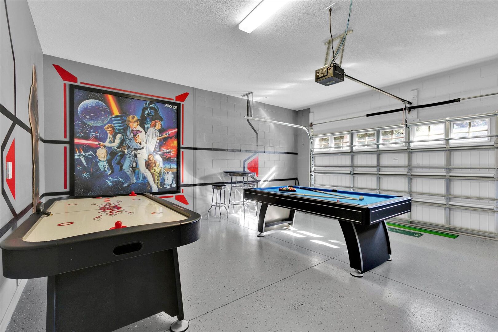 Game Room (Angle)
Pool Table
Video Arcade 
Air Hockey
Has AC