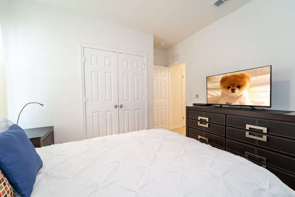 Bedroom 2 with full size bed and flatscreen TV