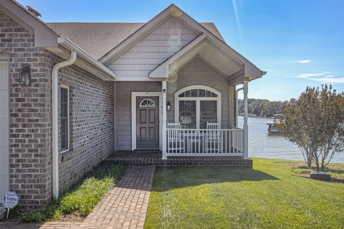 Front exterior of this lakefront home  in Smith Mountain Lake.