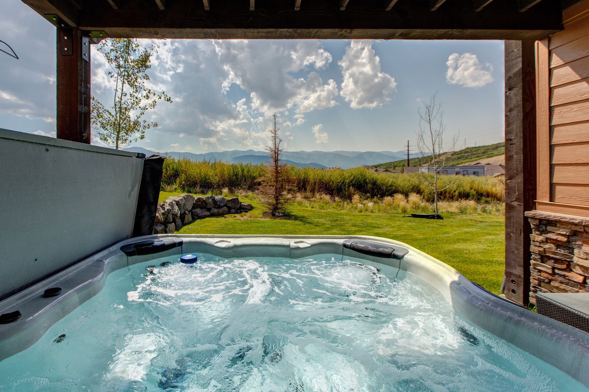 Lower Level Private Hot Tub with stunning views