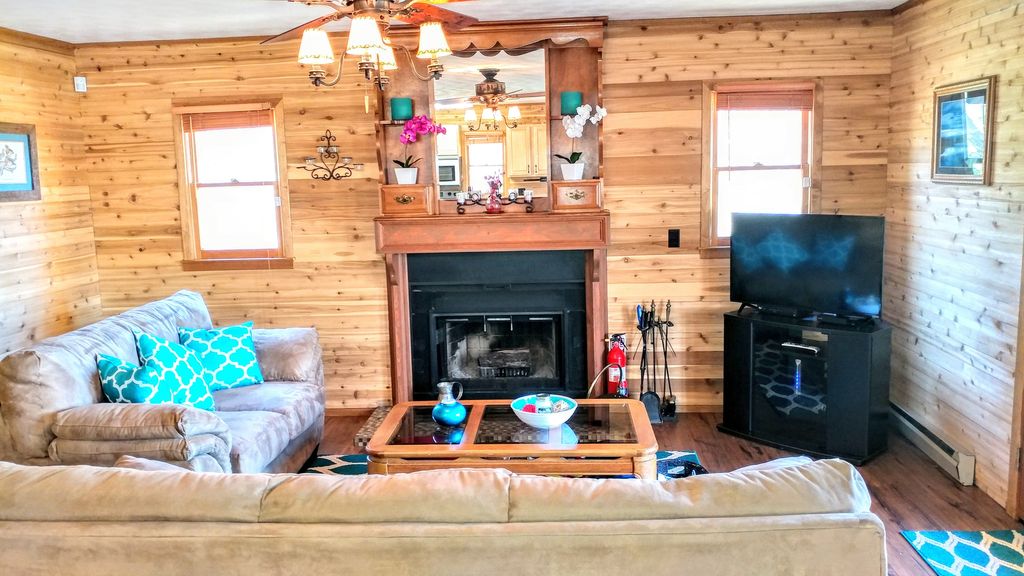 Cabin #1, Living room, Tv, Fire place