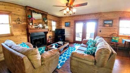 Cabin #1, Living room, Tv, Fire place