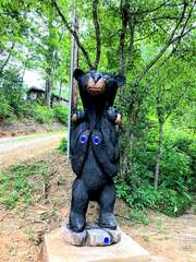 Our bear will great you at the property :)