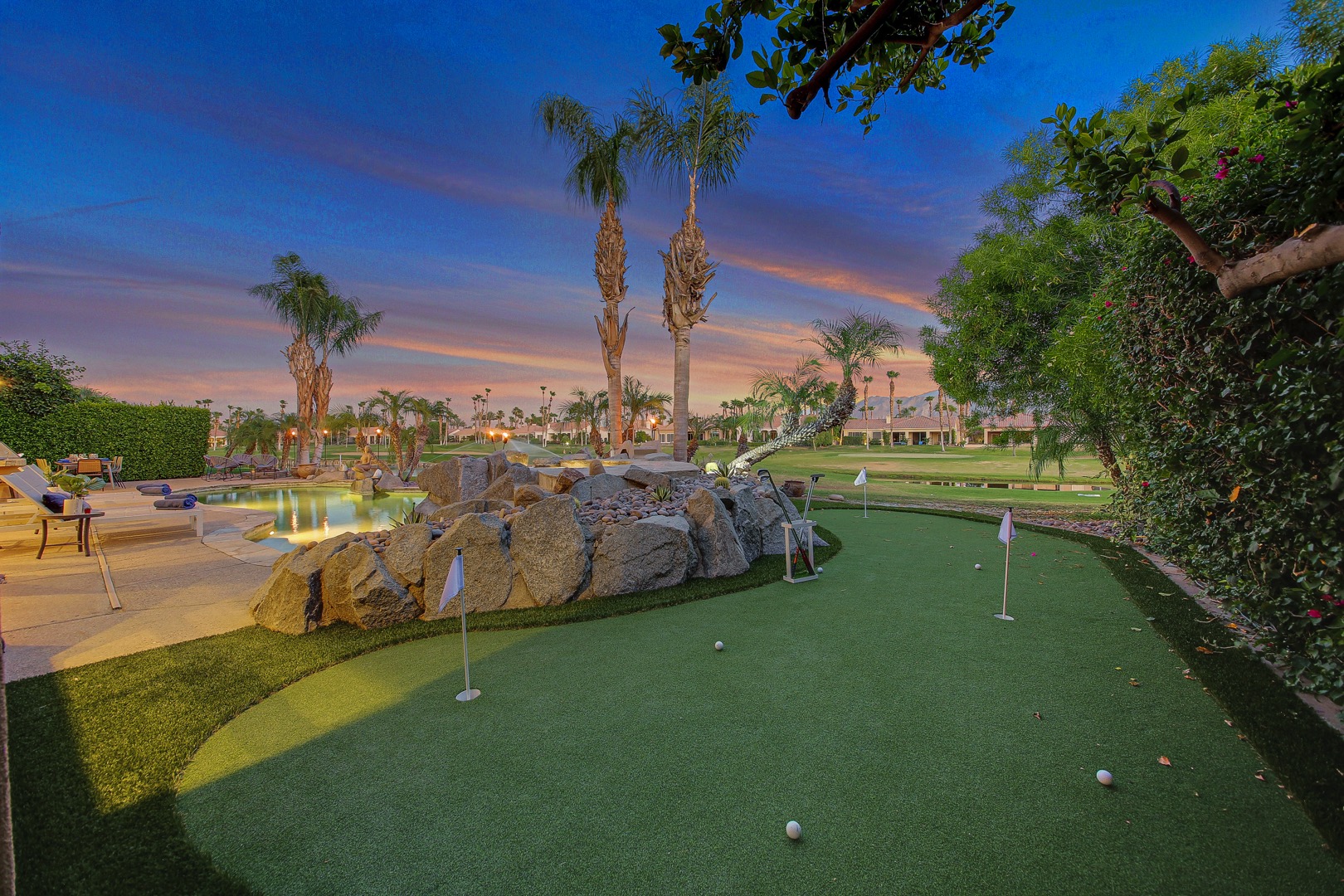 Practice your golf skills and challenge a friend on the brand new putting green.