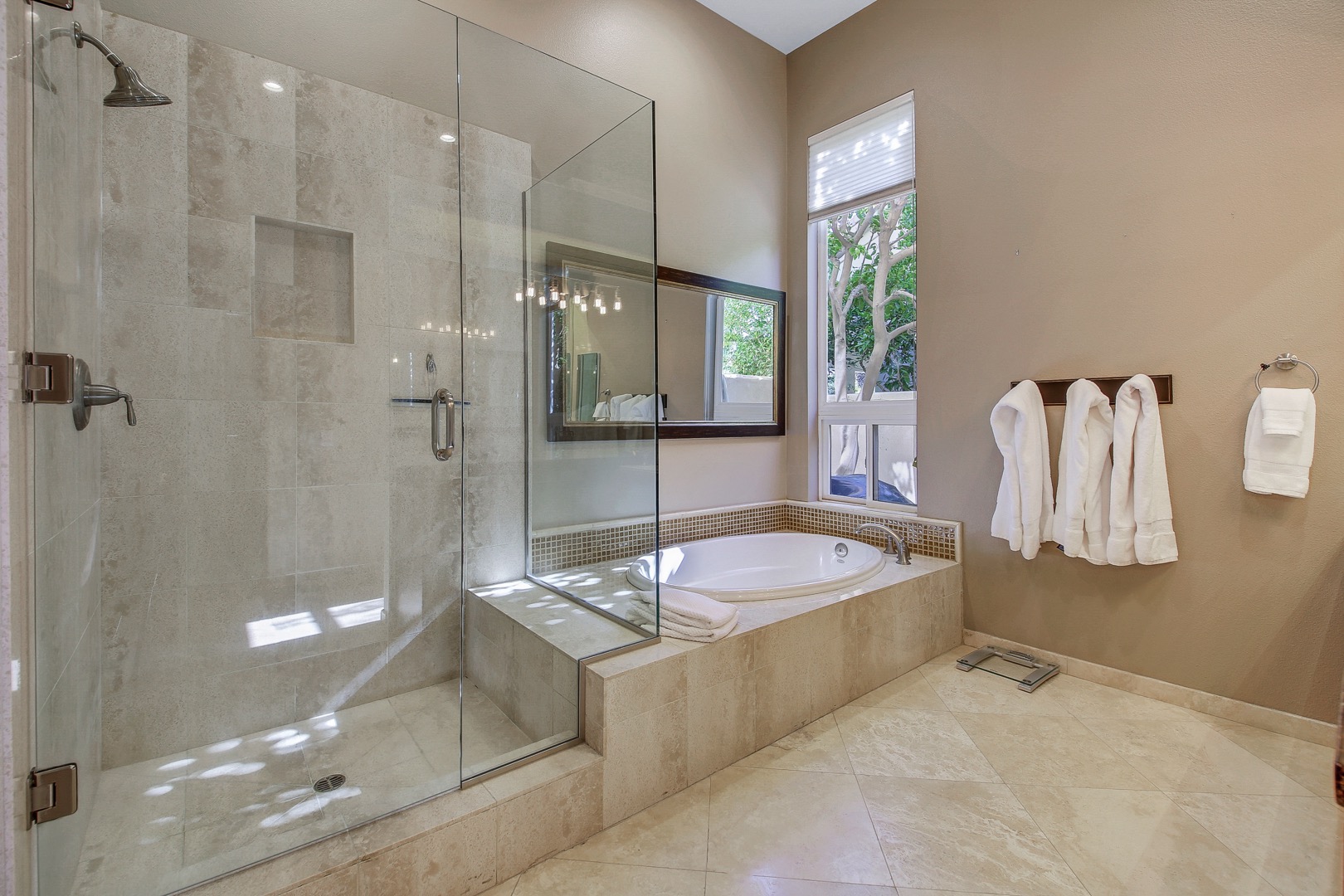 Master Bath has a soaking tub and huge step in shower. Bathroom 1