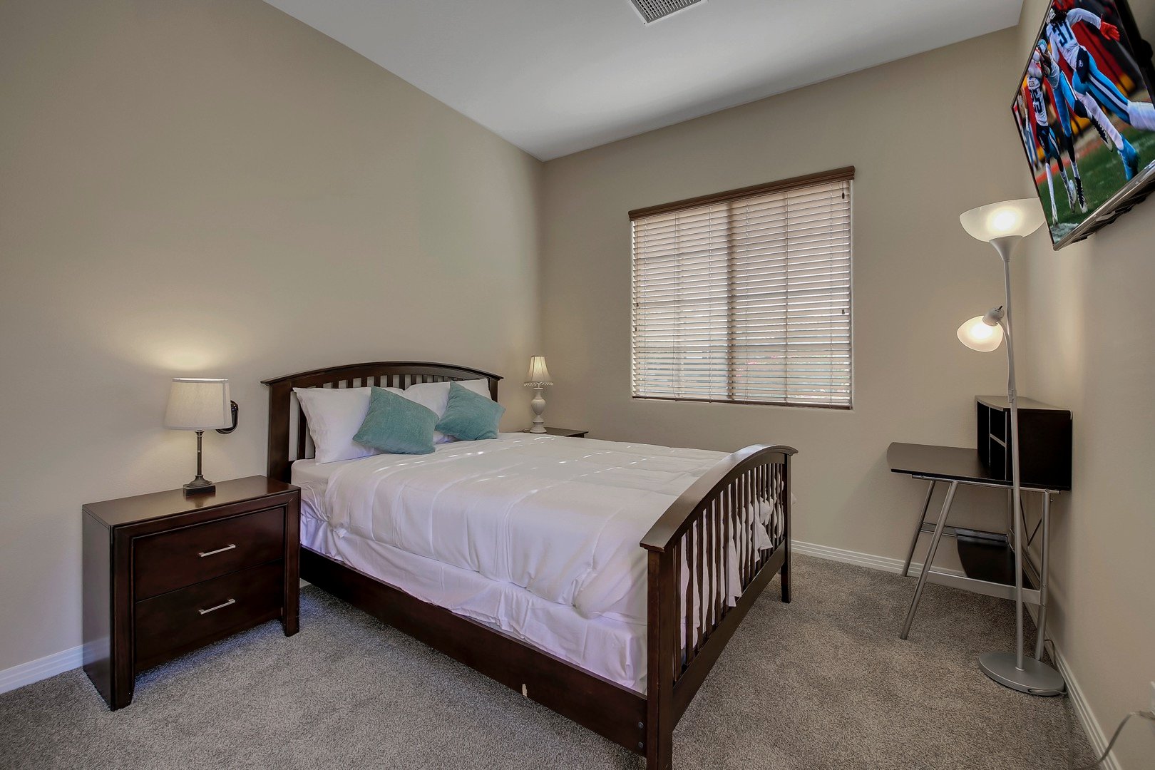 Casita Suite 3 is located in the courtyard and features a  Queen-sized Bed, 42-inch TCL by Roku Smart television with private, en suite bathroom .
