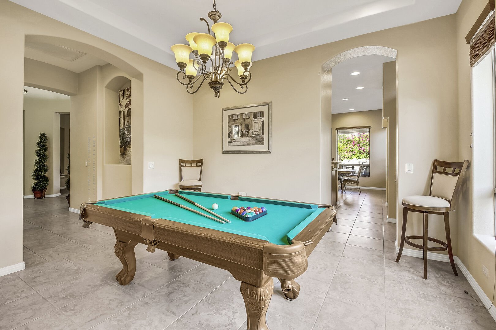 This home wouldn't be complete without a billiards table!