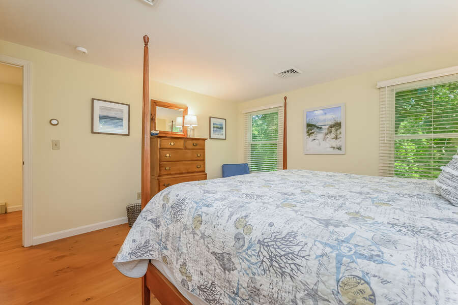 Bedroom # 3 with King bed and dresser- 80 Lienau Dr Chatham Ma - Cape Cod- New England Vacation Rentals-