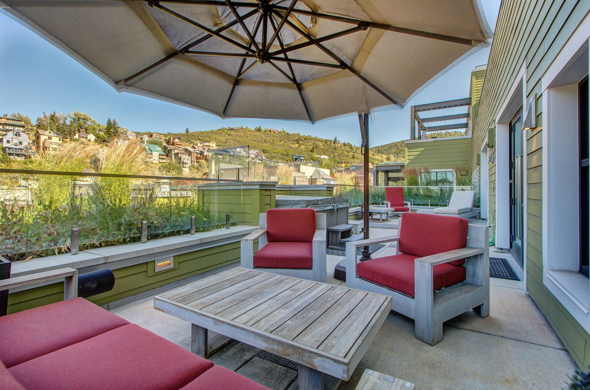 Large Patio with Old Town and Mountain Views