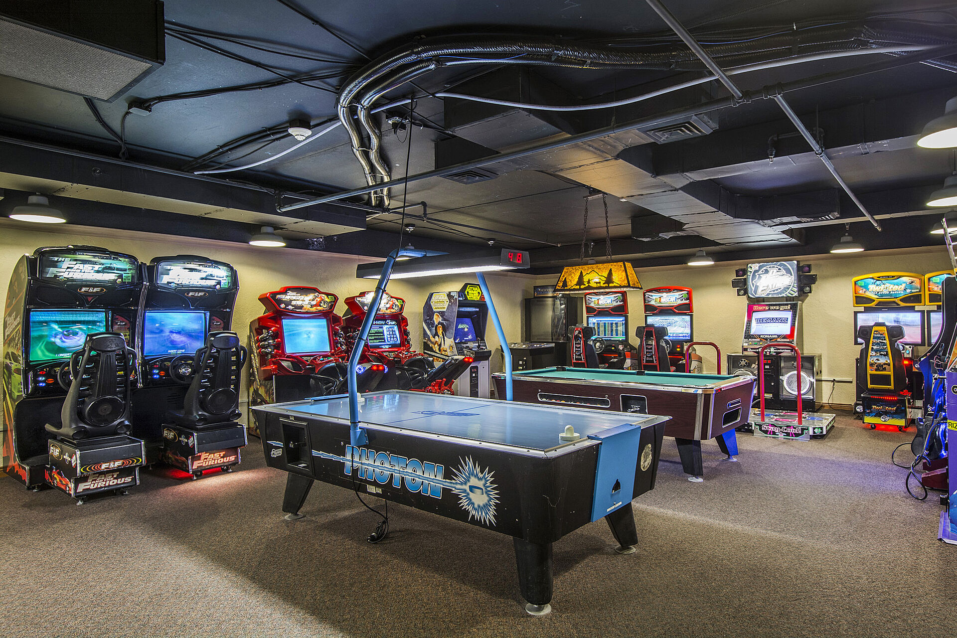 Arcade and game room