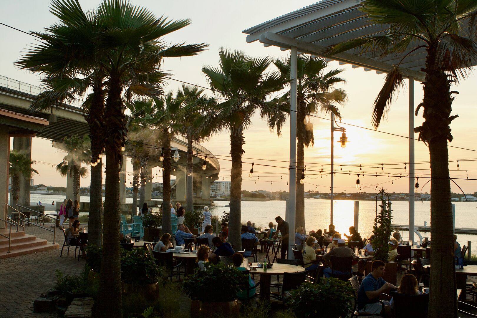 Outdoor Dining at Sunset at Cobalt,  The Restaurant, Orange Beach