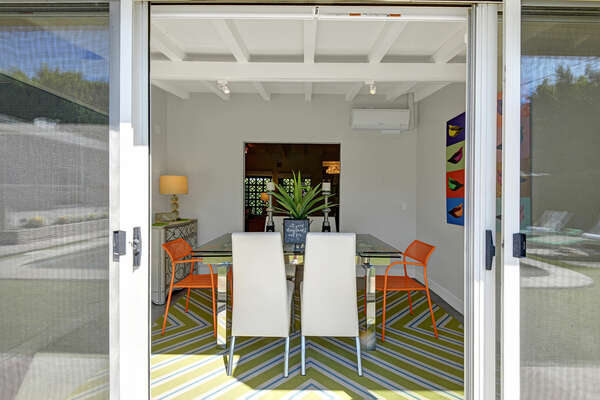 Dining room opens to backyard!
