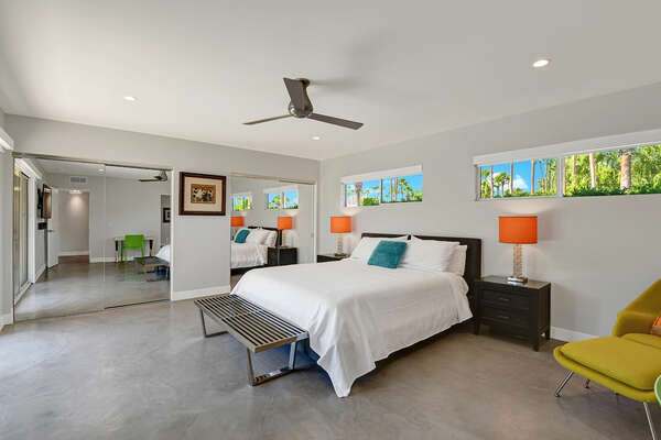 Massive master bedroom with slider to pool and spa!