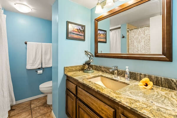 Bathroom with Walk-in Shower and Single Sink