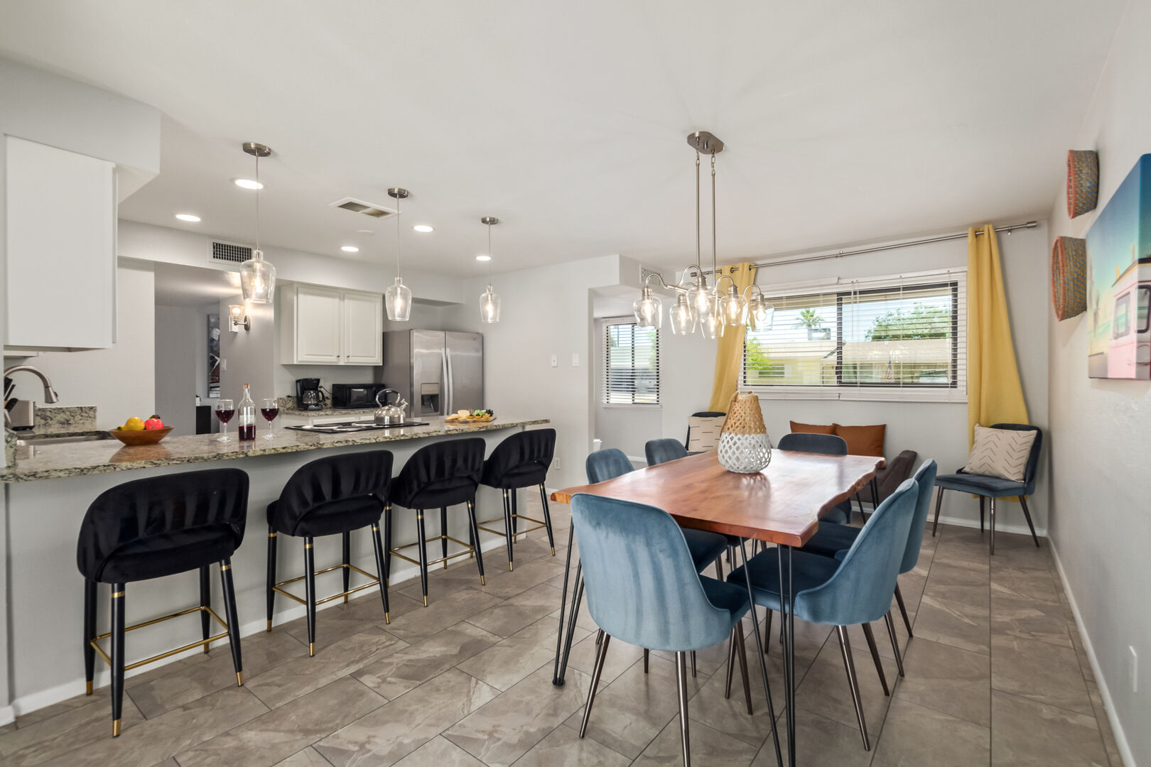 Dining area overlooking the chef's kitchen