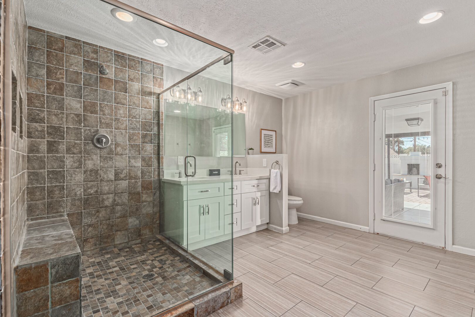 Large Primary Bathroom with HUGE walk in shower