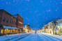 Beautiful snowy evening in Telluride .  Be sure to check out all the amazing restaurants. shops and galleries on main street.