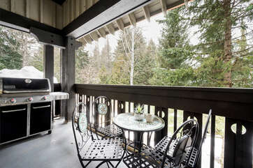 Balcony with BBQ and outdoor seating