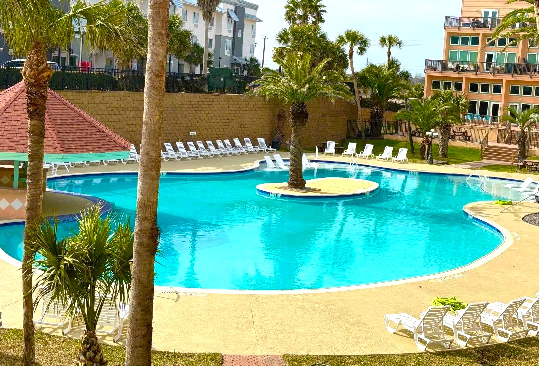 Choose a seat or dive right in the newly remodeled pool