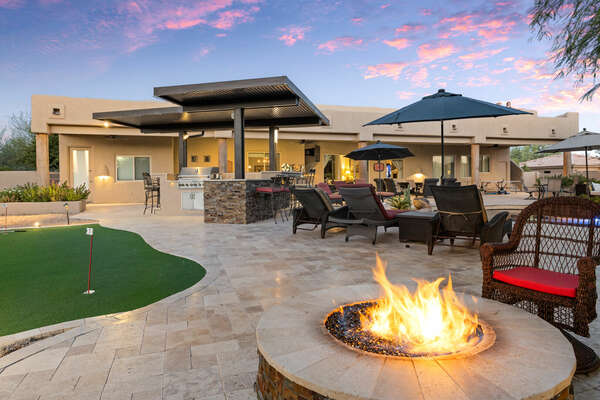 Firepit w/ Seating Near Putting Green