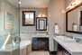Master Bath with Separate Stone Counter Vanities