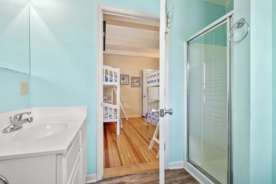 A Place of Searenity vacation home in Cherry Grove, North Myrtle Beach | bathroom 1 | Thomas Beach Vacations