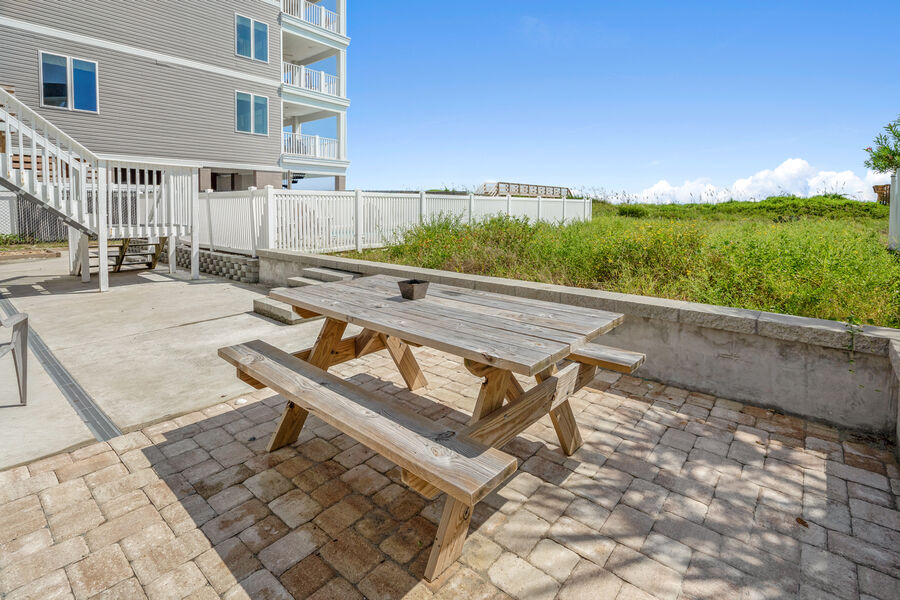 A Place of Searenity vacation home in Cherry Grove, North Myrtle Beach | picnic table | Thomas Beach Vacations