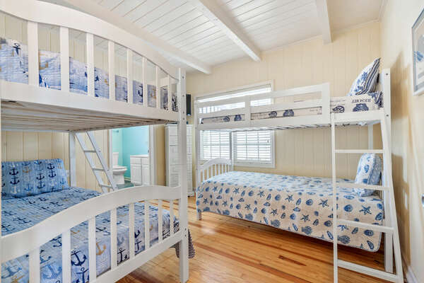 A Place of Searenity vacation home in Cherry Grove, North Myrtle Beach | bedroom 4 with bunkbeds | Thomas Beach Vacations