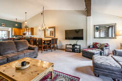 Living Room - Smart Flat Screen TV and Blu-Ray DVD Player, Queen Sleeper Sofa, Wood Burning Fireplace