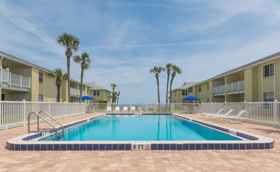 Large pool near our condo for rent new smyrna beach