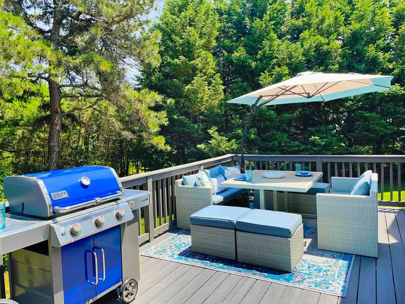 Deck with furniture for lounging or dining - 1 Somerset Road Harwich Cape Cod - New England Vacation Rentals