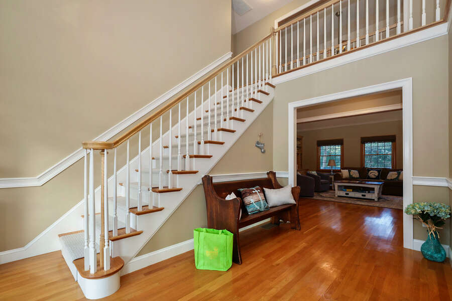 Stairs to upper level bedrooms and entrance to great room - 1 Somerset Road Harwich Cape Cod - New England Vacation Rentals