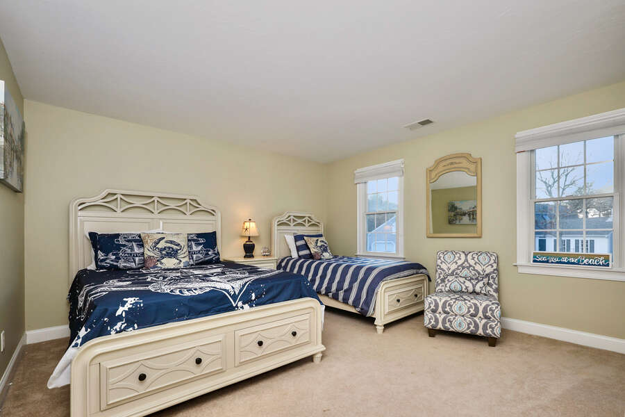 Bedroom #3 - Queen and twin bedroom - 1 Somerset Road Harwich Cape Cod - New England Vacation Rentals