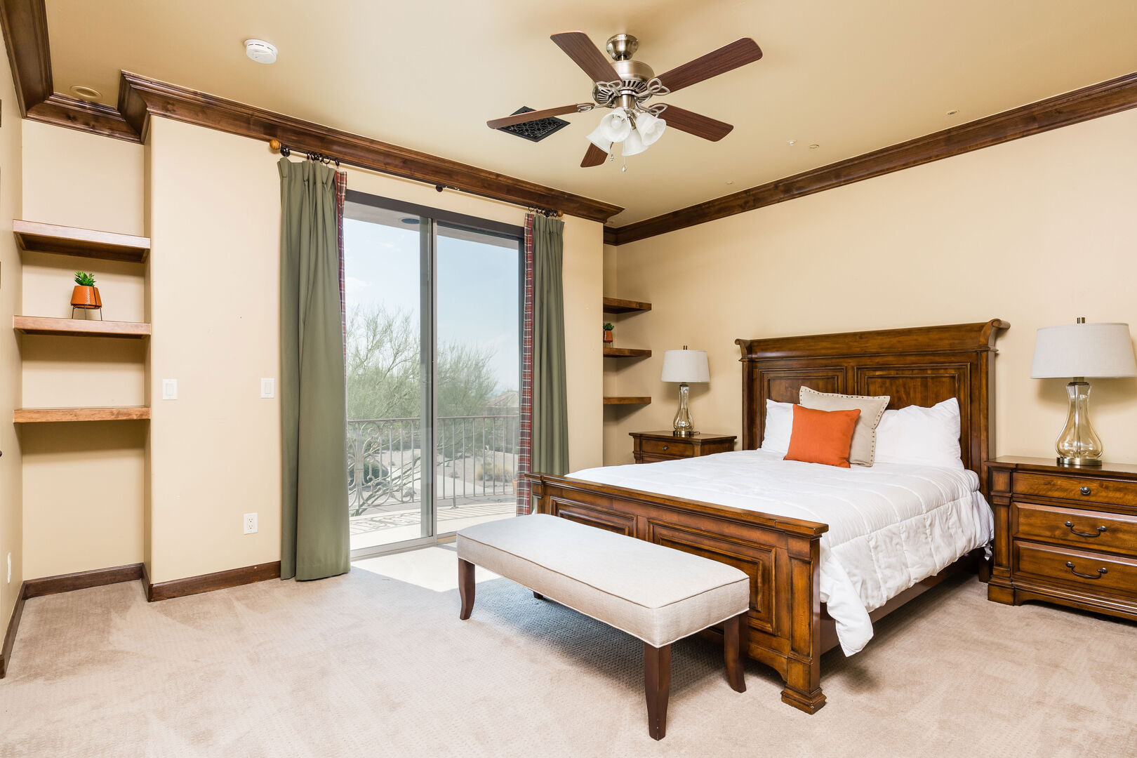 5th Bedroom featuring a Queen Bed with a Smart TV, bedroom furnishings and an ensuite bathroom.