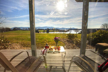 Breakfast on the Lake , with this View on your private Deck