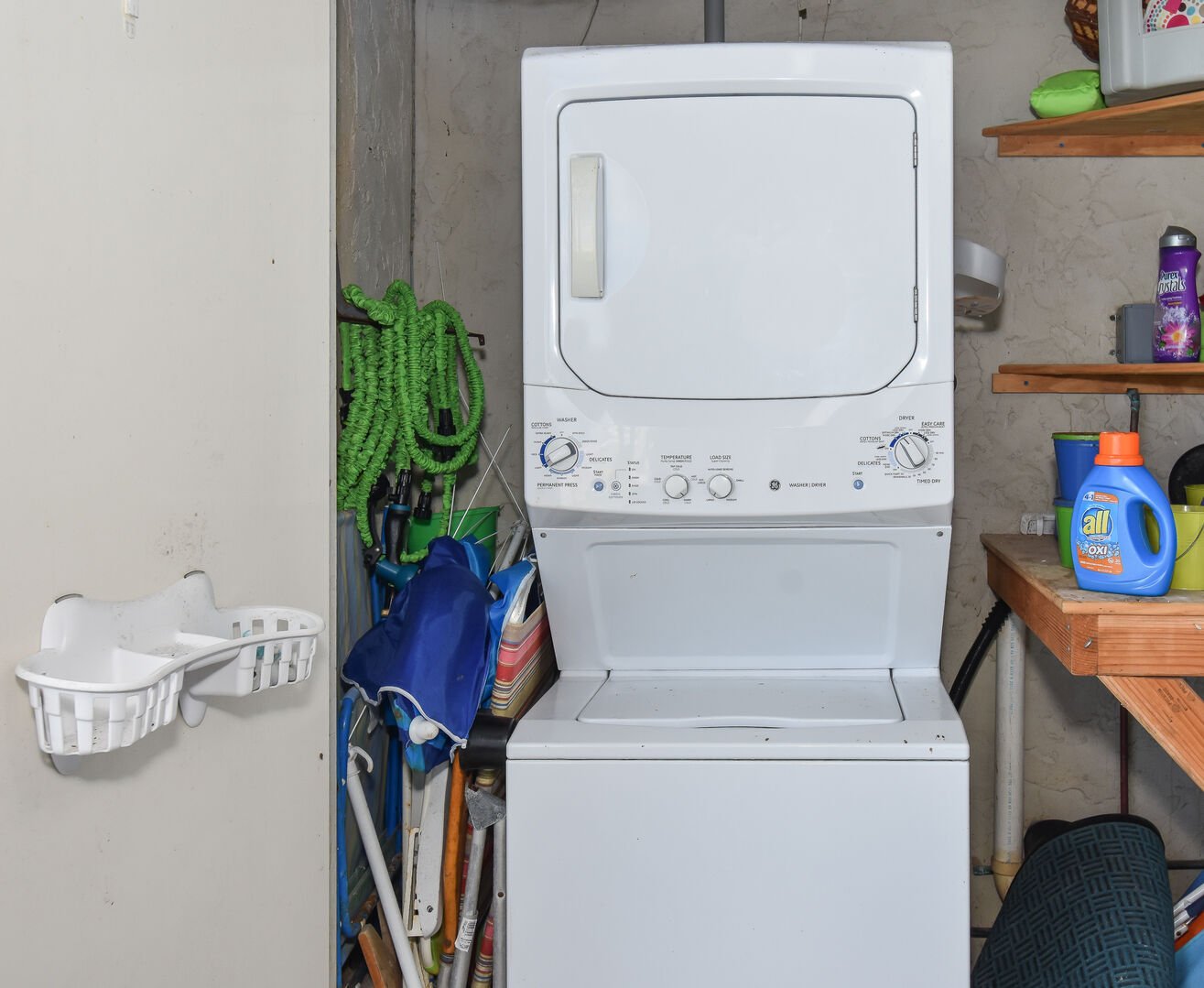 Washer and dryer combo in laundry room