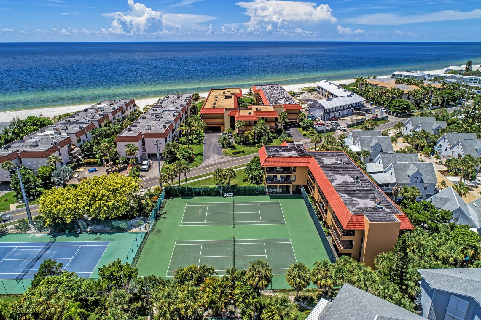 aerial view of Playa Encantada from the East with tennis courts