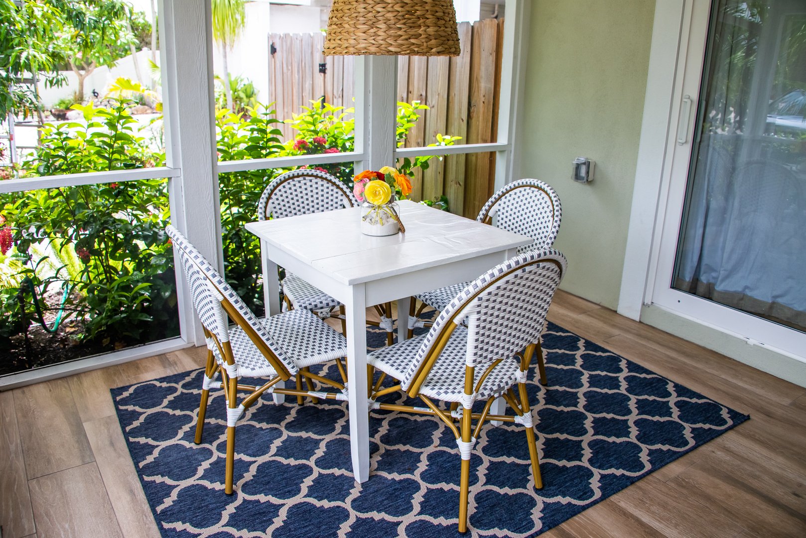 Island Time Florida room dining table alternate view