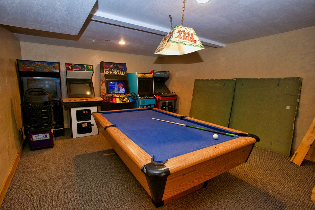 Game room on lower level.