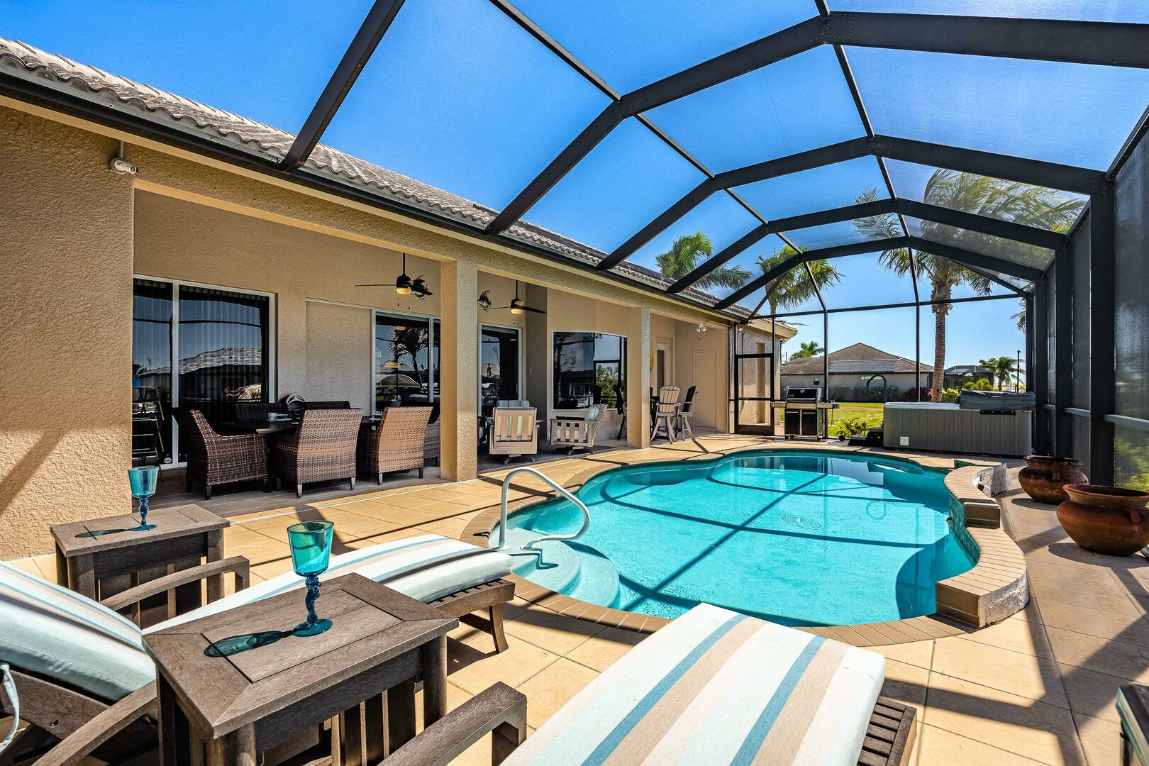 vacation rental with hot tub and heated pool