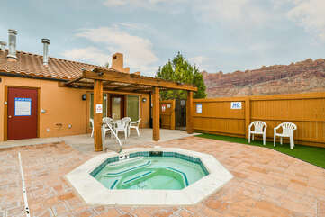 Shared Hot Tub Area at Moab Rental