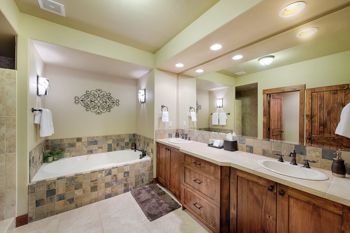 Master Bath has large tub and walk in shower.