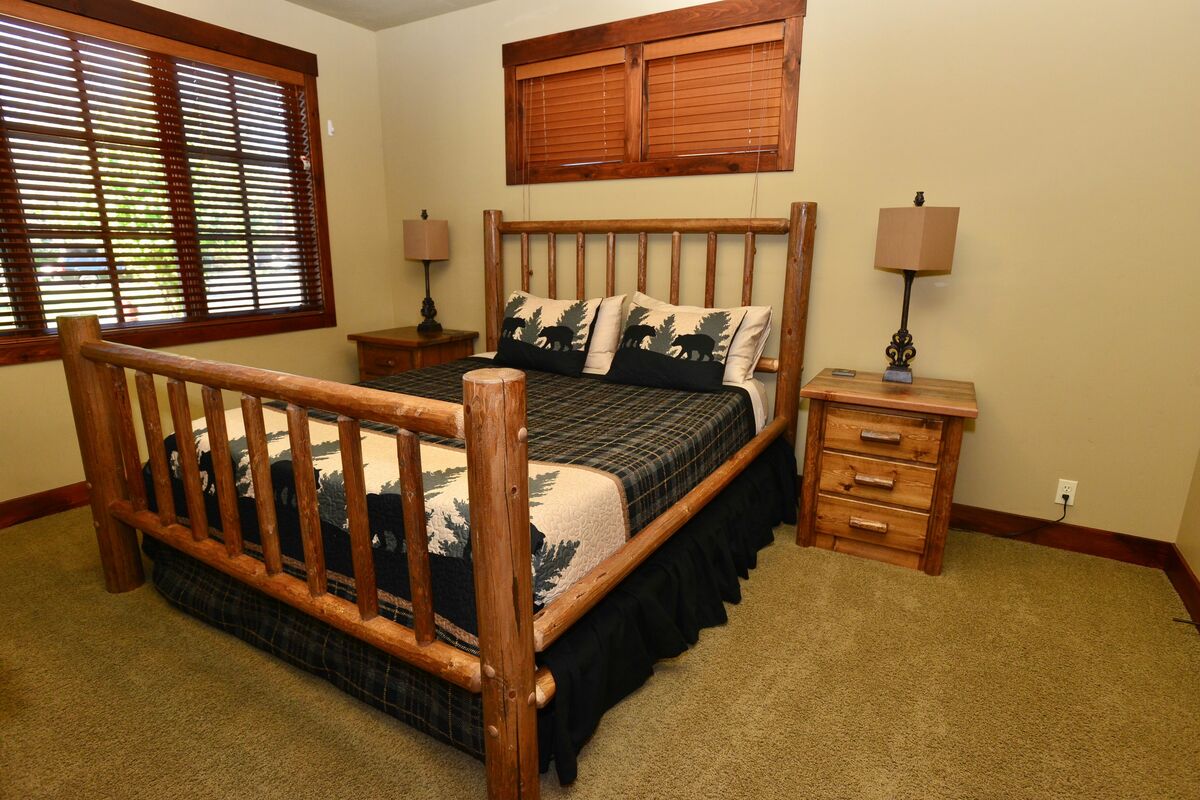 Lower guest room with King bed.