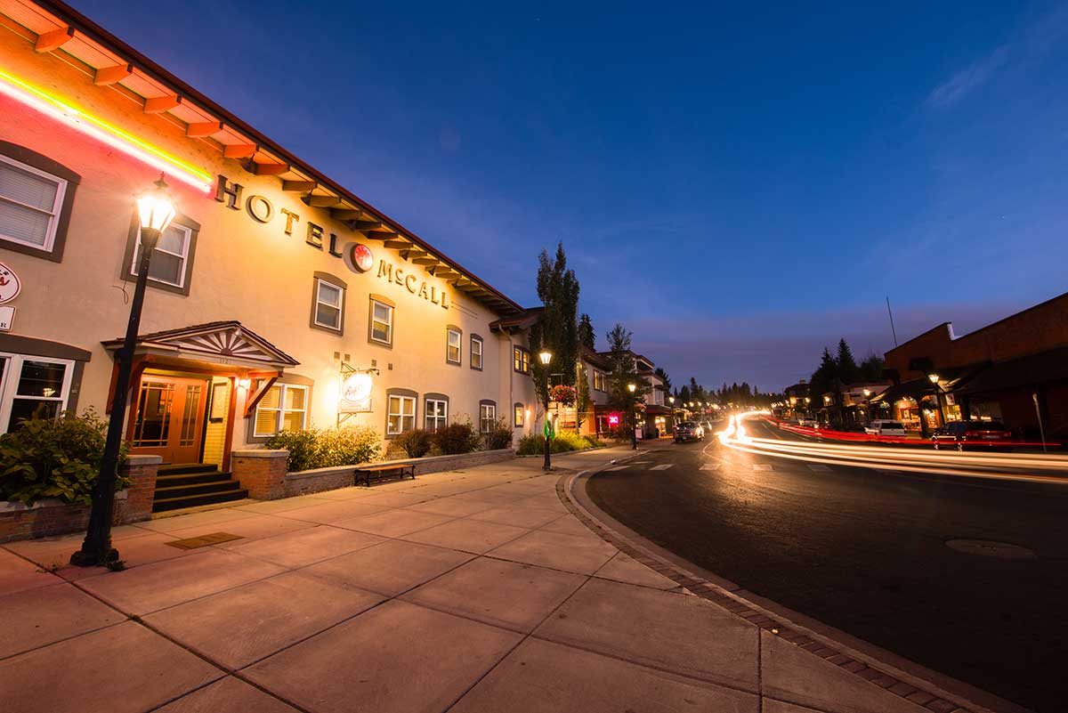 Downtown McCall at night