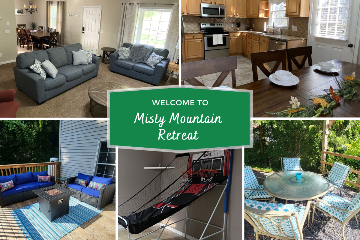 Family fun at Misty Mountain Retreat! Fire Pit! Game Room! Close 2 Waterpark!