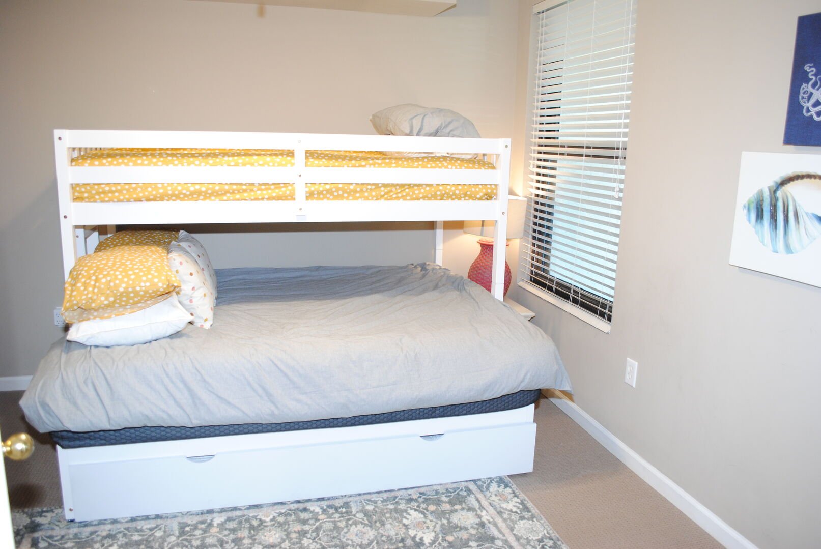 Queen Bed with a Twin Bunk and a Twin Trundle