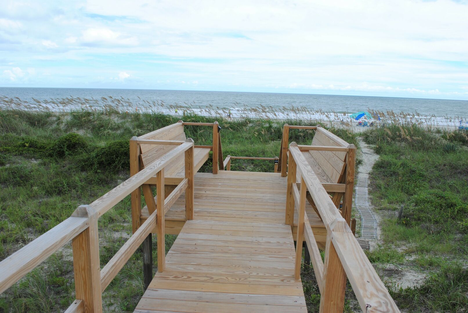 Private Beach Walkway with Seating